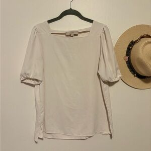 LOFT Women's Elegant Cream Blouse